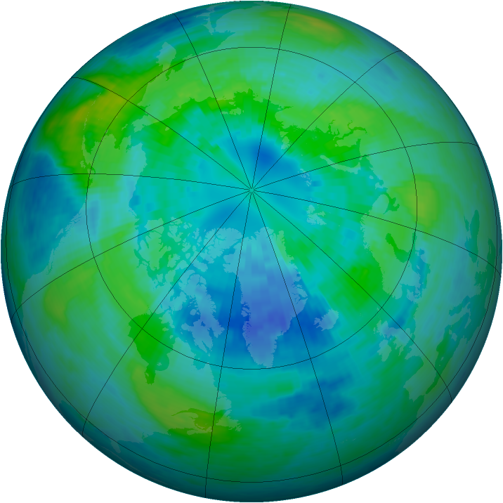 Arctic ozone map for 02 October 1994
